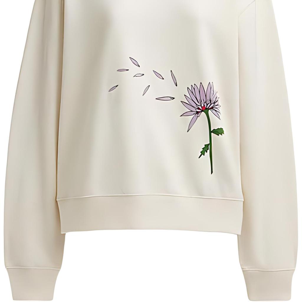 Coach Ss24 Floral Print Crewneck Long Sleeve Sweatshirt Women sweatshirt Cream CT621-CRM