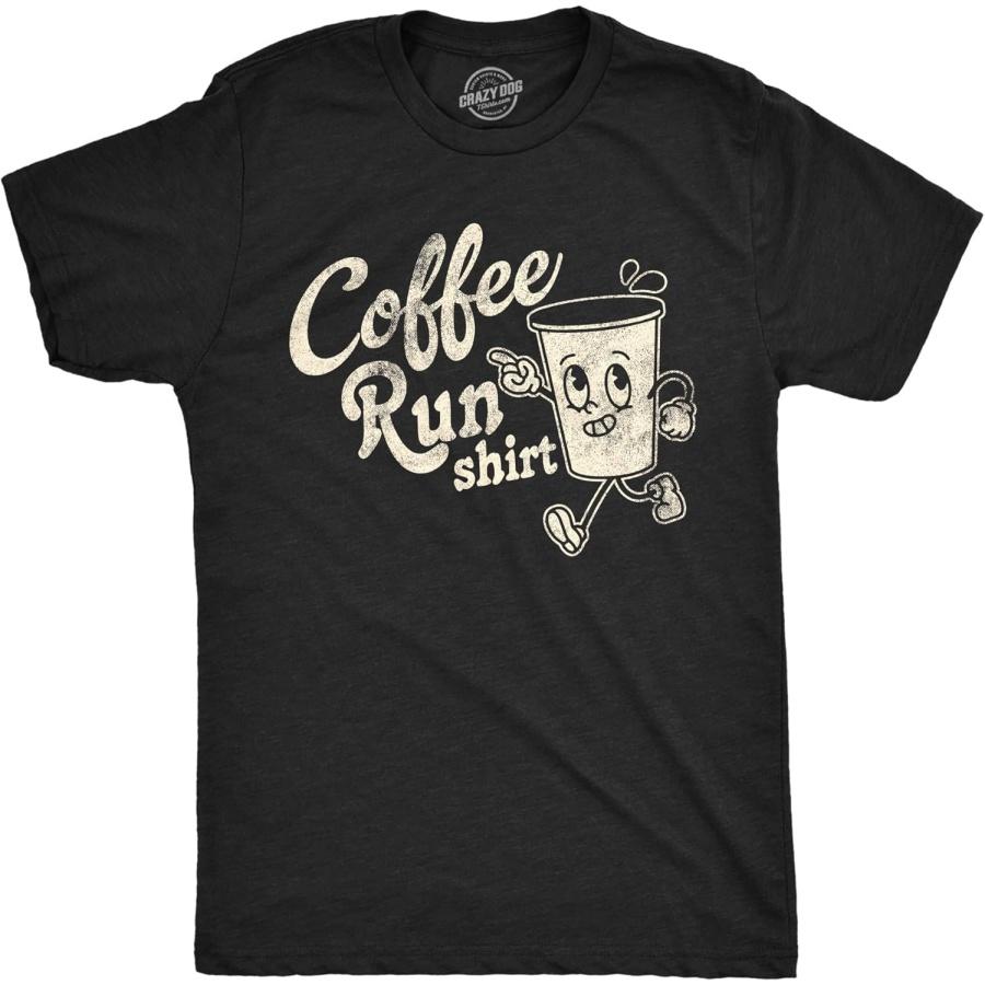 

Mens Funny T Shirts Coffee Run Shirt Sarcastic Caffeine Lovers Graphic Novelty Tee for Men XXXXXL чорний
