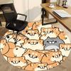 1pc Dogs Cute Office Round Area Rug, Indoor Mat Suitable For Office, Under Office Chairs Bedroom Living Room Home Decor, Room Deco173