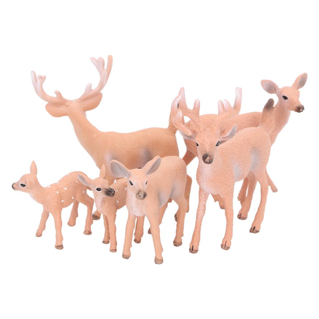 6 ks Figurky jelena běloocasého Hračky Realistické Stojící Jelen Ozdoba Topper Jelení Socha pro