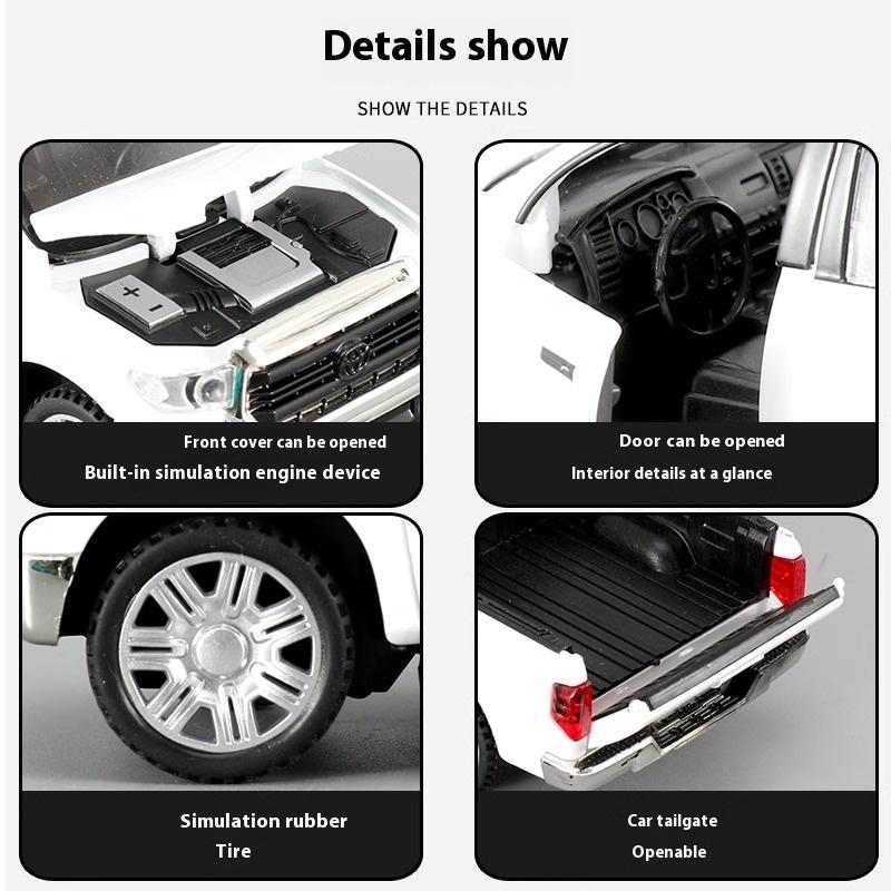 1/32 Scale Toyota Tundra Off Road SUV Pickup Truck Alloy Metal Diecast Car Model Sound & Light Adult Collectible Gifts Mini GT Present