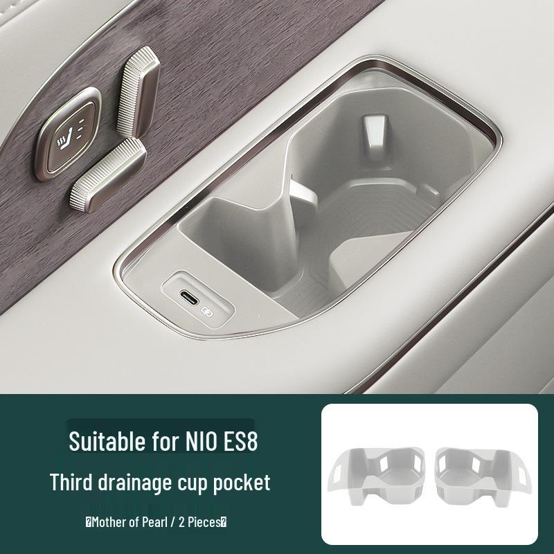 

Nio ES8 Third Row Armrest Cup Holder Silicone Pad for 26 Models - Car Interior Decoration Accessory.