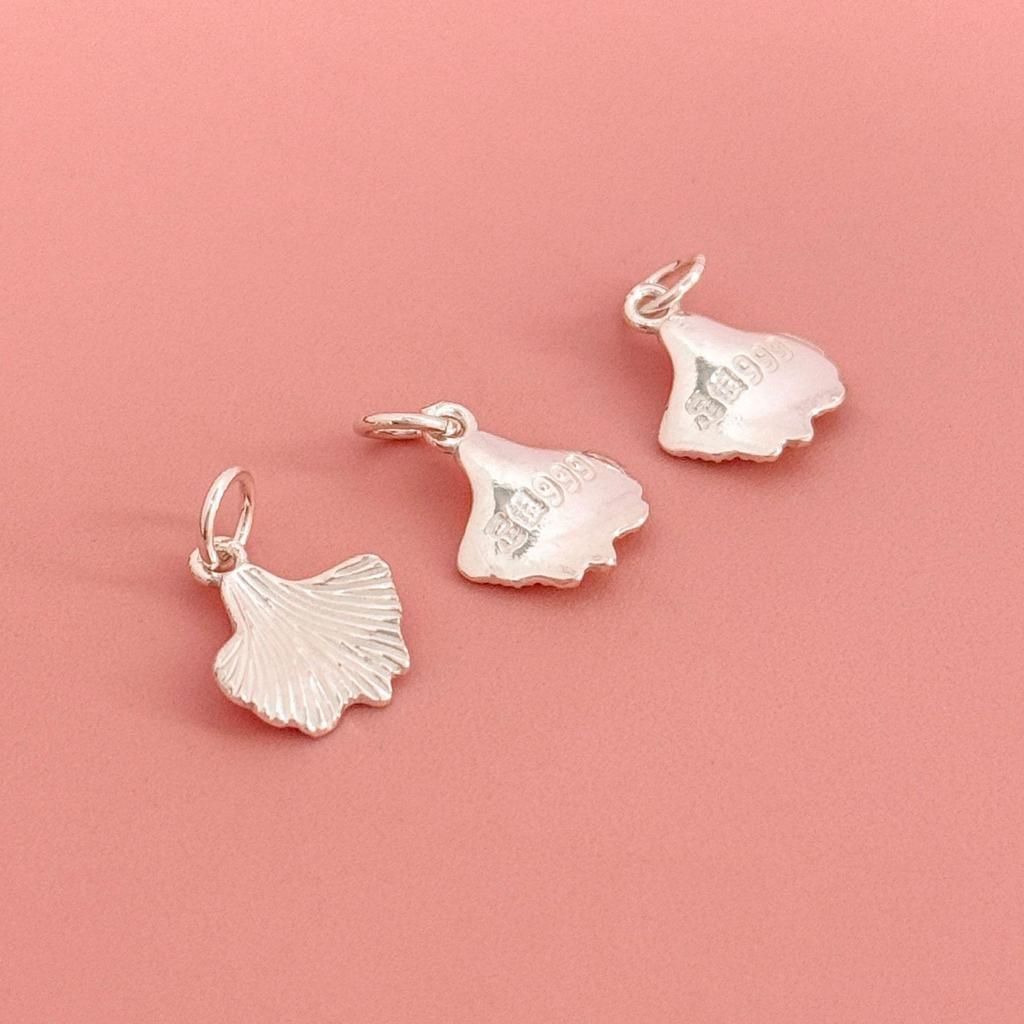S999 Sterling Silver Beach Pendant with DIY Crystal Beads and Stringing Rope for Bracelets and Necklaces - Fresh Chinese Style