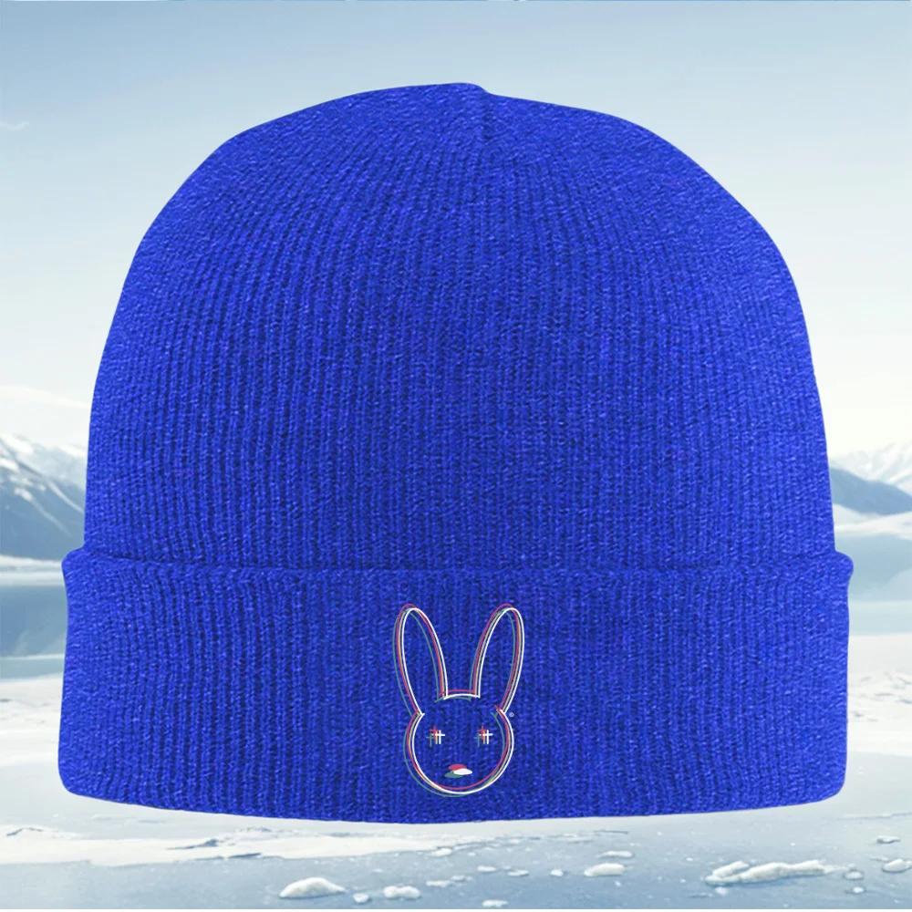 Rabbit Face Linescolorful Overlap Unisex Women Unisex Knitted Hat Beanie Pullover Cap Winter Thermal Warm Christmas Outdoor Cyclin