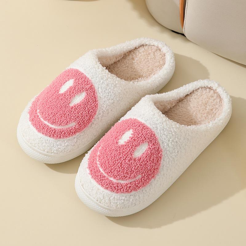 Neue Herbst- und Winter-Niedliche Cartoon-Smiley-Baumwollpantoffeln Zuhause Indoor Rutschfest Warme Pantoffeln