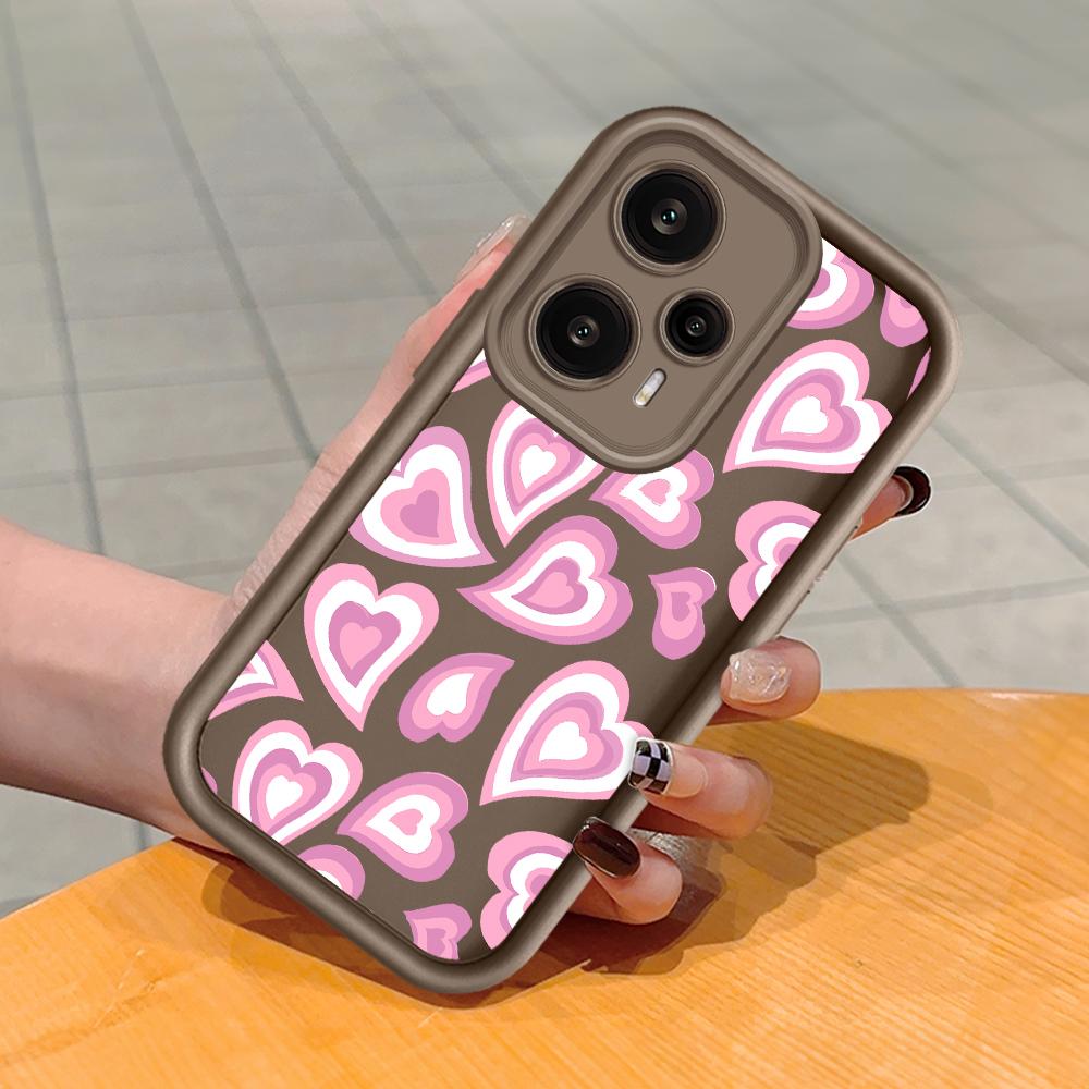 Soft Silicone Square Ladder Printing Pattern Phone Casing Full Cover Camera Shockproof Protection Rubber Case for Xiaomi Redmi