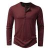 Pullover Uomo Autunno Primavera Collo Alto Monocolore Bottoni Ampio Svuotato Tempo Libero Moda Pendolare Manica Lunga Top