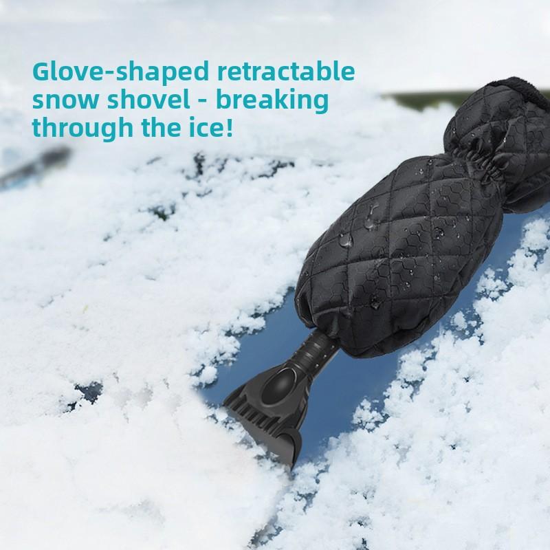 Car Windshield Ice Scraper Mitt Waterproof Snow Shovel Brush With Warm Gloves Scratch-Free Snow Removal Tools for Car Cleaning