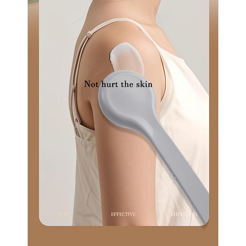 2pc Ergonomic Long-Handled Body Lotion Applicator - Back Brush with Sponge Pad, for Hard-to-Reach Areas, Gentle Exfoliating & Moisturizing