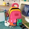 Schoolbag Dopamine Contrasting Schoolbag Female Junior High School High School College Student High Value Niche Large Capacity Backpack Travel