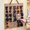 2Pcs 15 Slots Sunglasses Display Hanging Bag Wall-Mounted Hairhoop Storage Holder  Rack