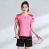 Unisex Badminton Sport Set Short Sleeve Top Shorts Men Women Kids Athletic Wear