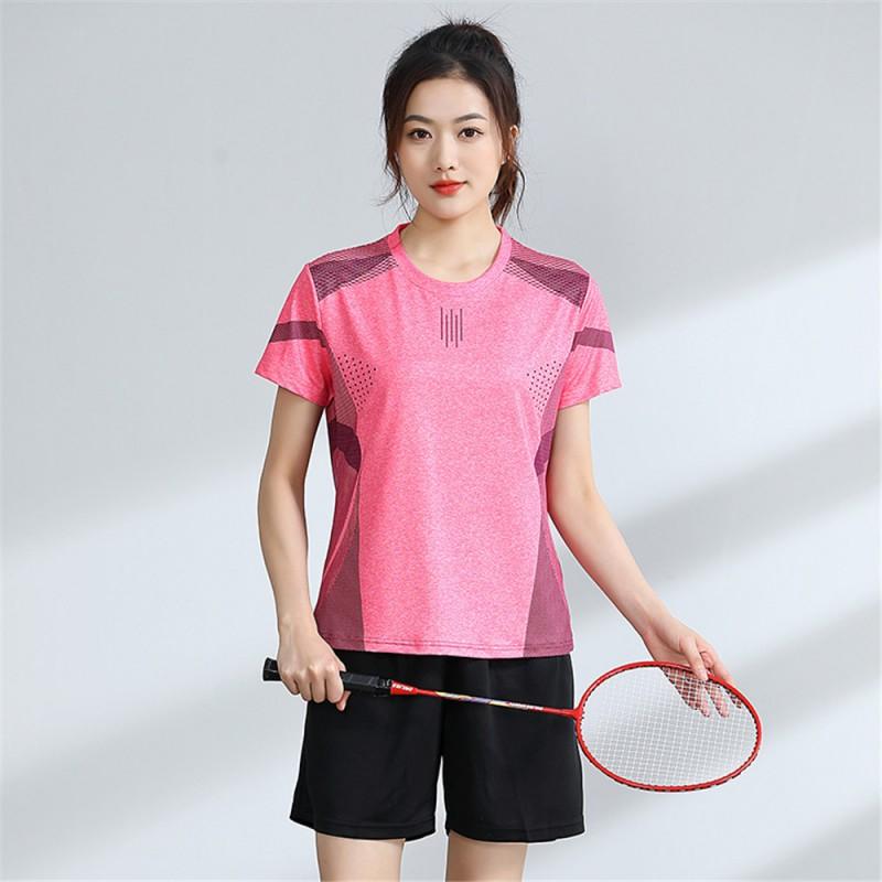 Unisex Badminton Sport Set Short Sleeve Top Shorts Men Women Kids Athletic Wear