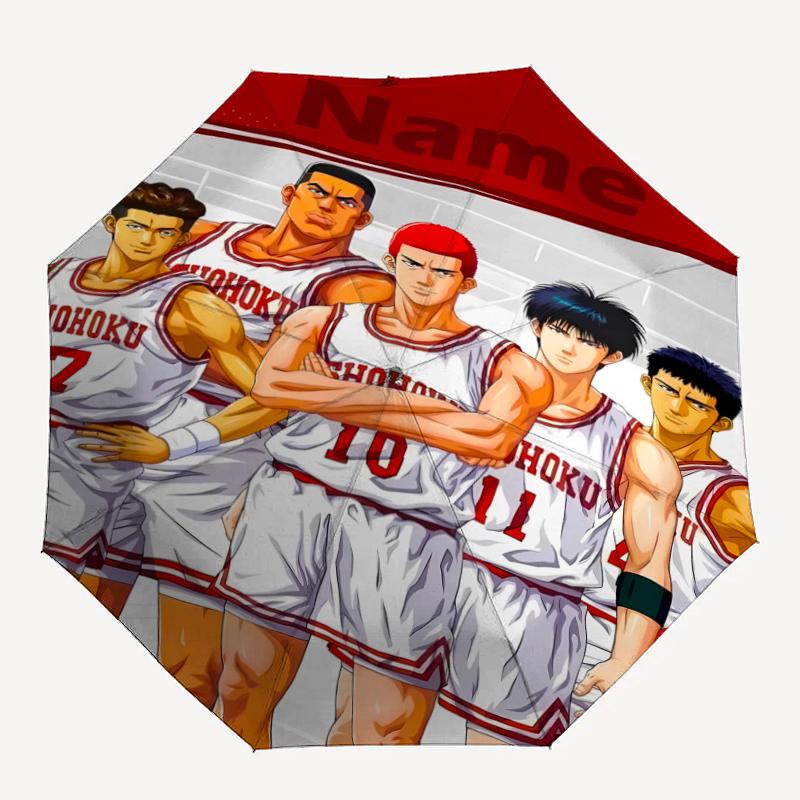Custom Name Slam Dunk Theme Automatic Umbrella, Lightweight & Portable, 8 Rib, Perfect for Outdoor Travel, Birthdays, Christmas, Gifts.