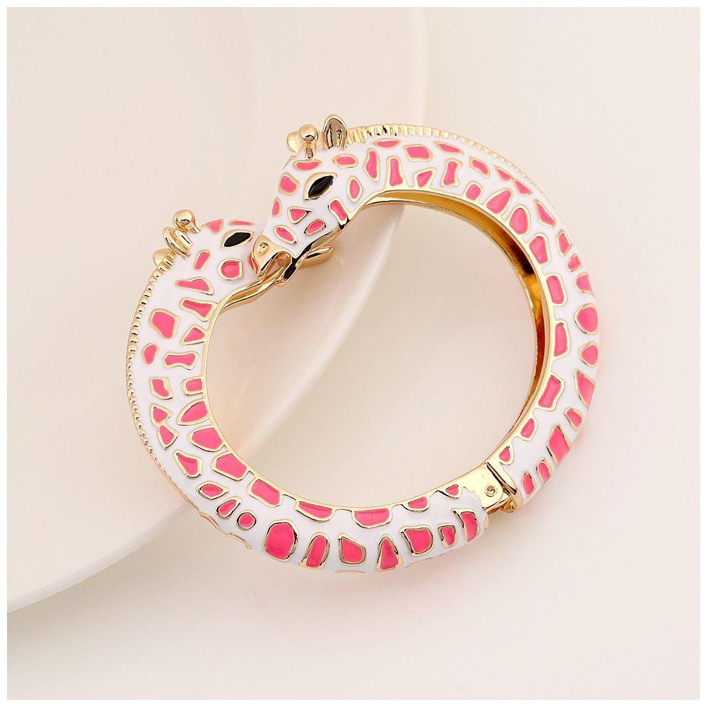 Buntes Emailliertes Armreif Armband Verstellbar Offen Tier Statement Armreif Damen