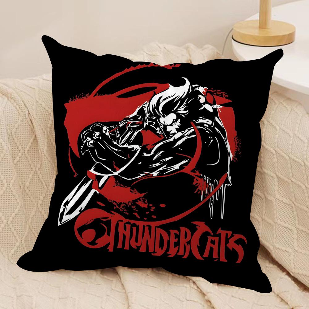 Cartoon T-Thunder-CatsES Cushion Cover Soft Plush Fabric Double-Sided Printed Sofa Cushion Cover for All Seasons Home Decor Gift
