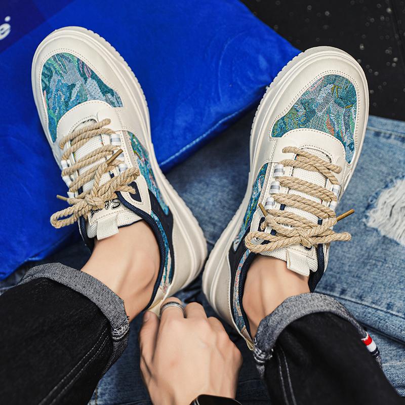 Męskie trampki Lekkie męskie buty wulkanizowane antypoślizgowe oddychające męskie buty w stylu casual Modne męskie buty sportowe 39-44