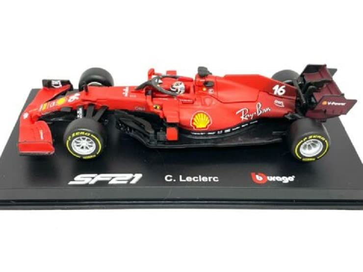 Bburago Scale Signature Series Ferrari F1 SF21 Charles Leclerc 2021 FERRARI FORMULA 1 F1 SF21 Leclerc Race Sports Car Diecast Model 1/43 #16