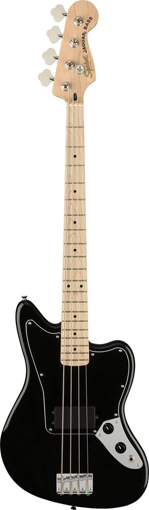 Squier by Fender Electric Bass Affinity Series Jaguar Bass Maple Black Black BLK s měkkým pouzdrem H, hmatník, Pickguard,