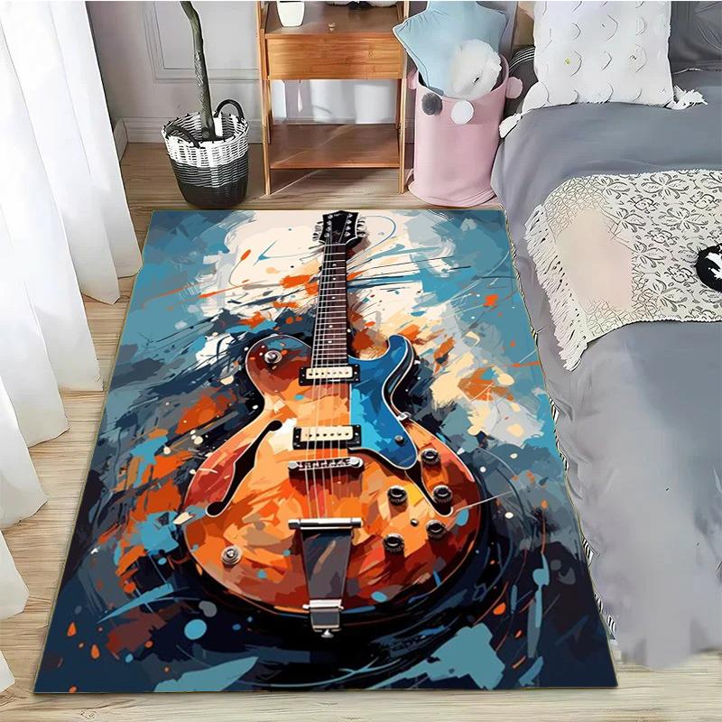 Abstract Art Musical Instruments Rug Print Floor Mat Carpet for Living Room Bedroom Large Soft Carpet Home Children's Room Mat