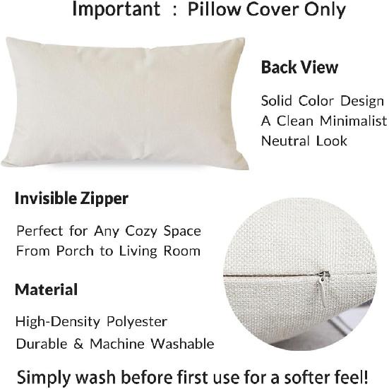 Welcome to Our Happy Place Relax Decorative Throw Pillow Covers 12x20 Inch Set of 2 Orange Outdoor Farmhouse Spring Fall Decor Lumbar Cushion Case