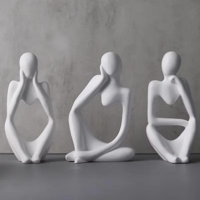 Extremely Simple Style Thinker Abstract Character Silicone Mold Creative Gypsum Decoration Drop Glue Ornament Mold Candle Mold