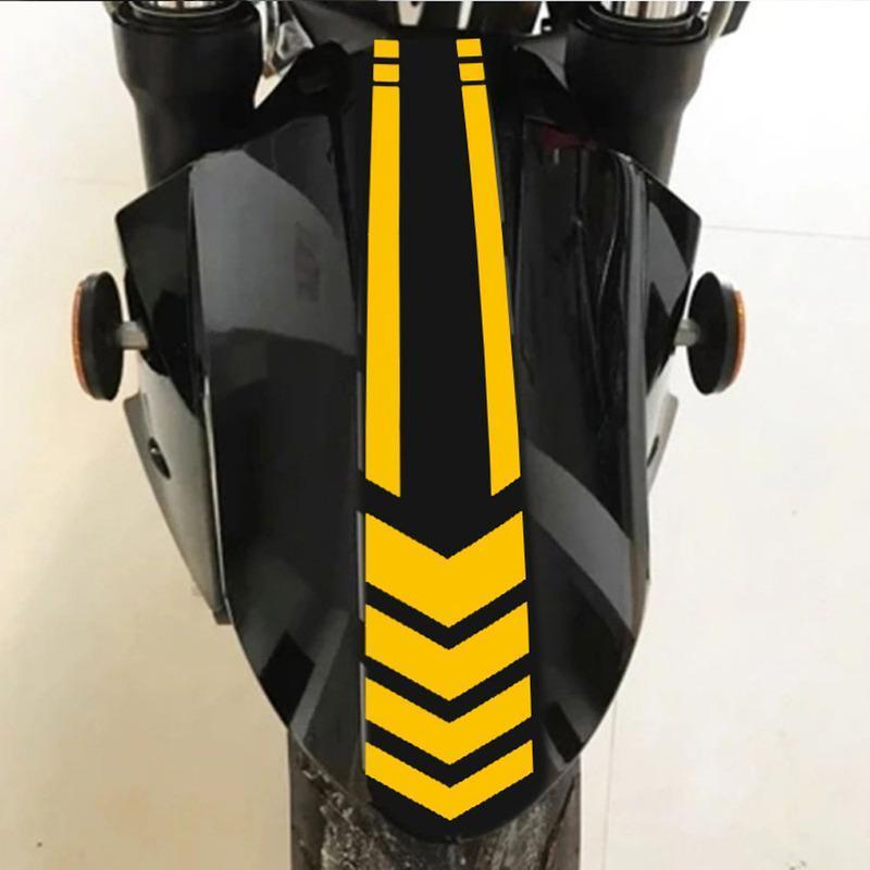 High-Visibility Reflective Arrow Motorcycle Fender Stickers Multi-Color Chevron Safety Decals for Electric Bikes, Durable Weather-Resistant