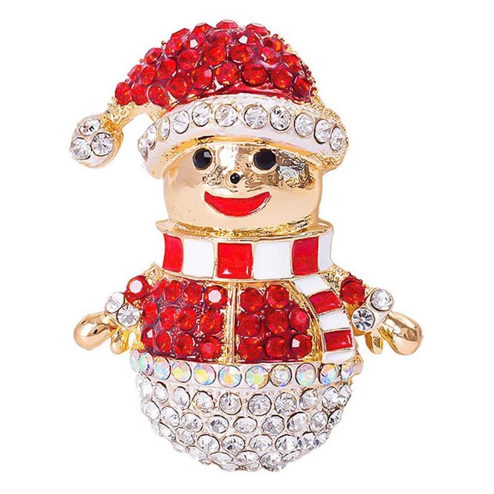 

Рождественская брошь, булавка со стразами и кристаллами, снеговик, булавка, рождественские елки, ювелирные булавки для рождественского украшения