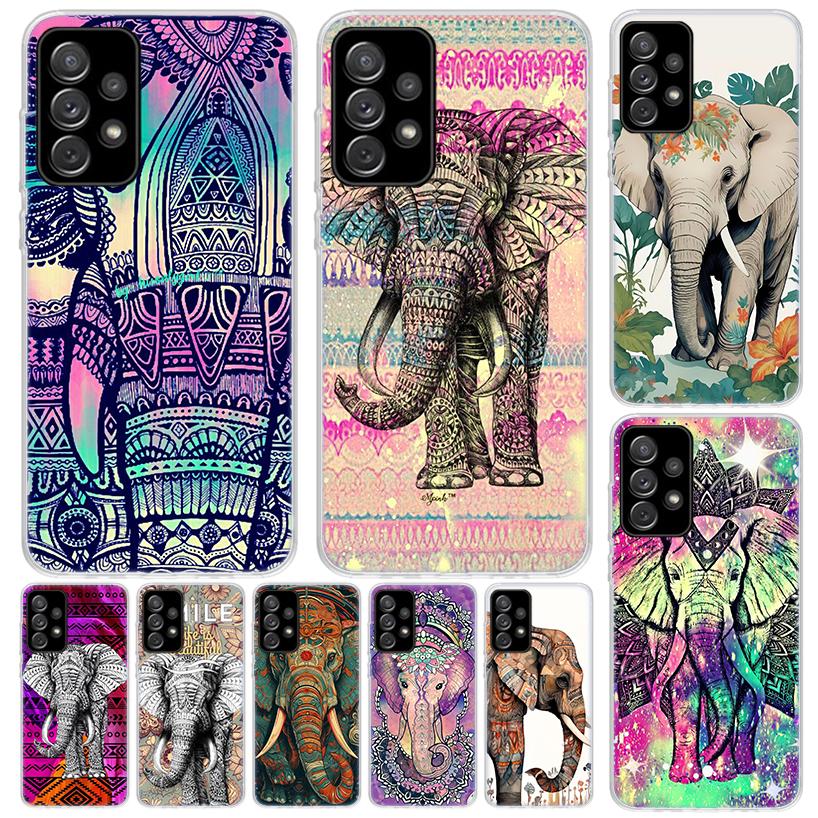 Elephant Mandala Aztec Cover For Samsung Galaxy A52 A42 A32 A22 A12 A50 A51 Phone Case A70 A71 A40 A41 A30S A31 A20E A21S A10S G