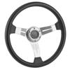 14in Universal Steering Wheel Racing Car PU Leather Aluminium Alloy W Horn Button ModifiedSilver
