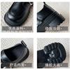 Thick-soled big-headed women's spring new heightening small leather shoes thick heel British commuter Velcro single shoes