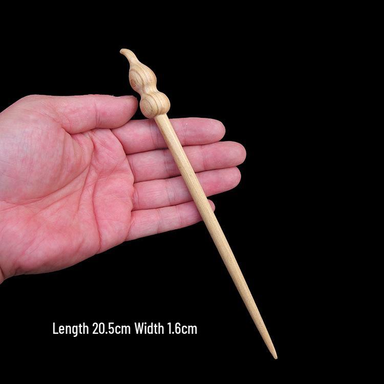 Seven-Star Gourd Peach Wood Hairpin: Chinese Hanfu & Taoist Style