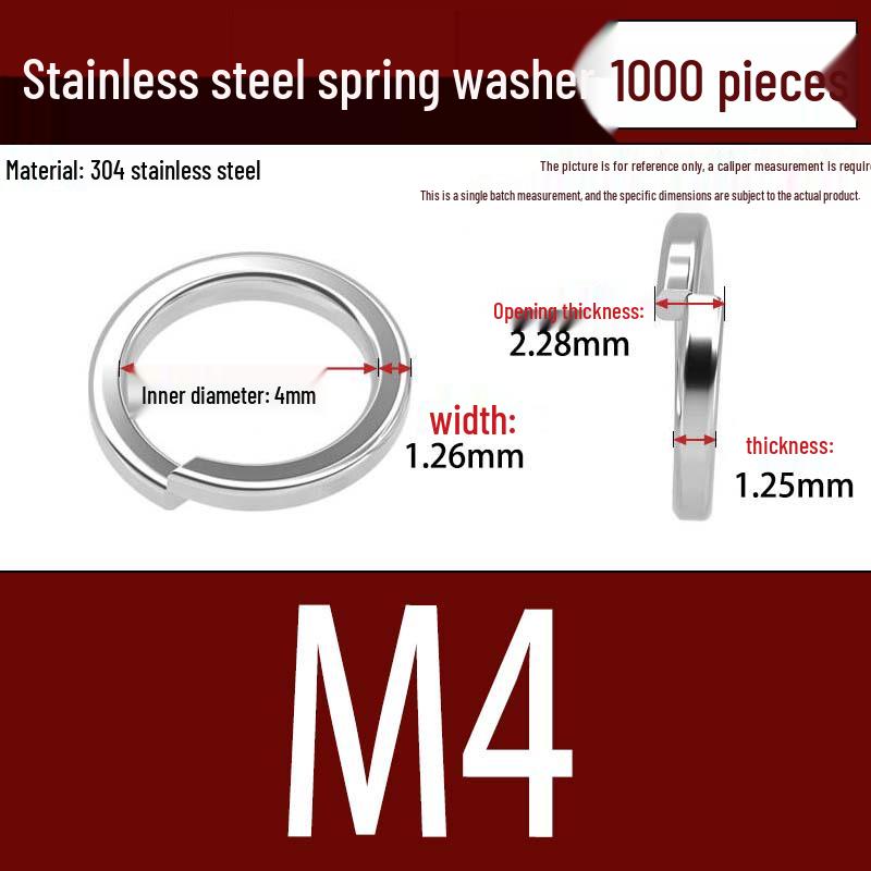 Stainless Steel Spring, Slotted, Toothed, and Thickened Washers Set (304, 201, 316)