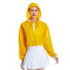 Spring & Autumn Iridescent Yellow Pink Women's Half-Zip Loose Hoodie Jacket