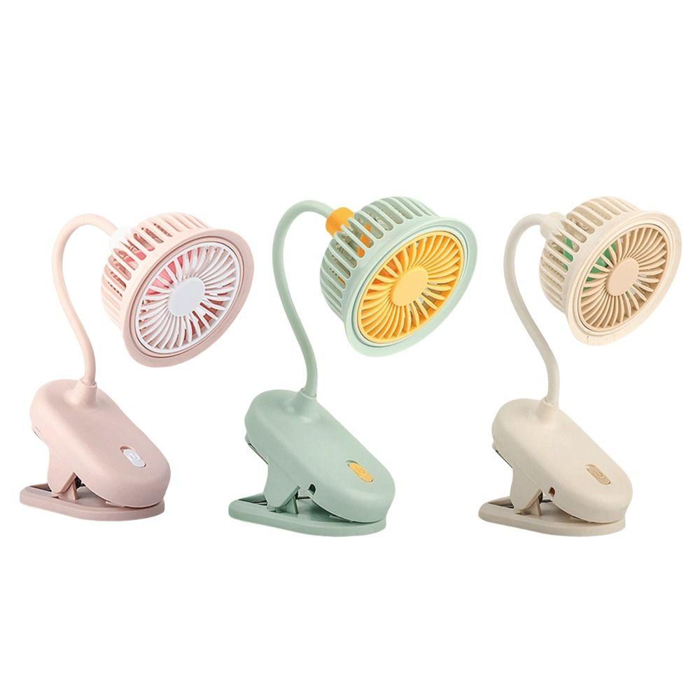 Desk Clip on Battery Powered Mini Fan 360° Adjustable USB Rechargeable Fan  Summer