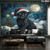 Weihnachtstiere Wandteppich, ästhetische bedruckte Stoffdecke, geeignet für Schlafzimmer, Wohnzimmer und Heimdekoration.