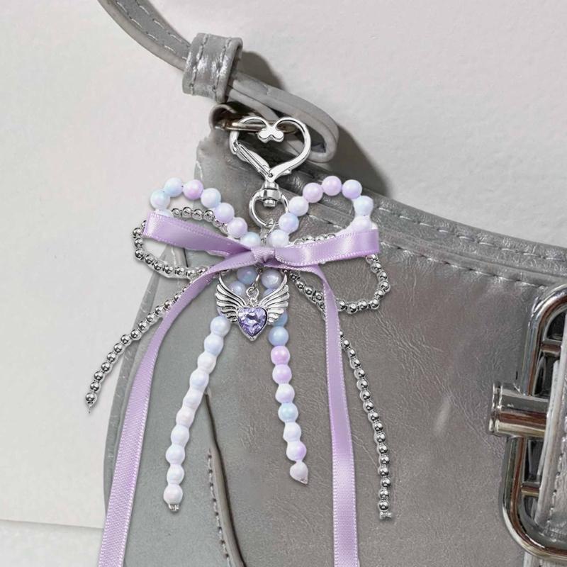 Bowknot Key Ornament Delicate Ribbon Keychain Pendant Aesthetic Key Holder Perfect for Adding a Touch of Elegances