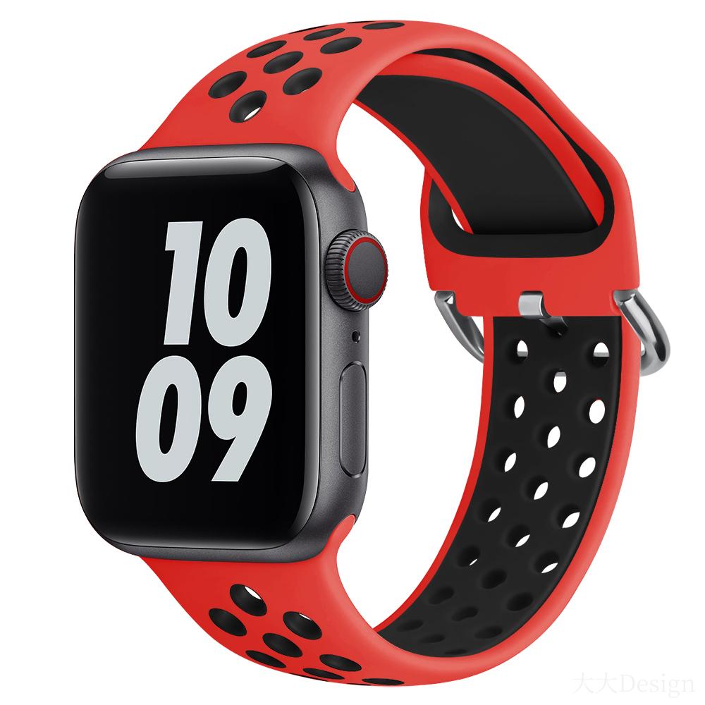 

Спортивный силиконовый ремешок для Apple Watch 11 10 46 мм 42 мм 9 8 7 45 мм 41 мм Браслет iWatch Ultra 3 2 49 мм 6 5 4 SE 44 мм 40 мм Ремень S11-10 42mm-40 41mm красный черный