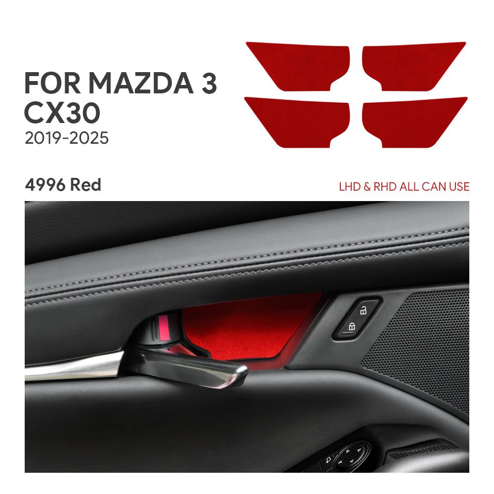 4PCS Top Suede Trim LHD RHD Sticker For Mazda 3 Axela BP CX30 CX-30 2019 2020 2025 2025 2025 2025 2025 Car Inner Door Bowl Panel