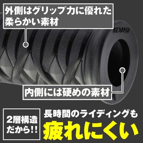 Daytona Grippy Grip Motorcycle Grip for Handlebar Diameter ??22.2 120mm 2 Layer Structure End Penetration GG-D-KATANA Gray 99266