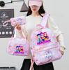3Pcs/set Anime Demon Hunters Printed Backpack Handbag Pencil Case for Teenager Student Bookbag Schoolbag Women Large Capacity Waterproof Bag
