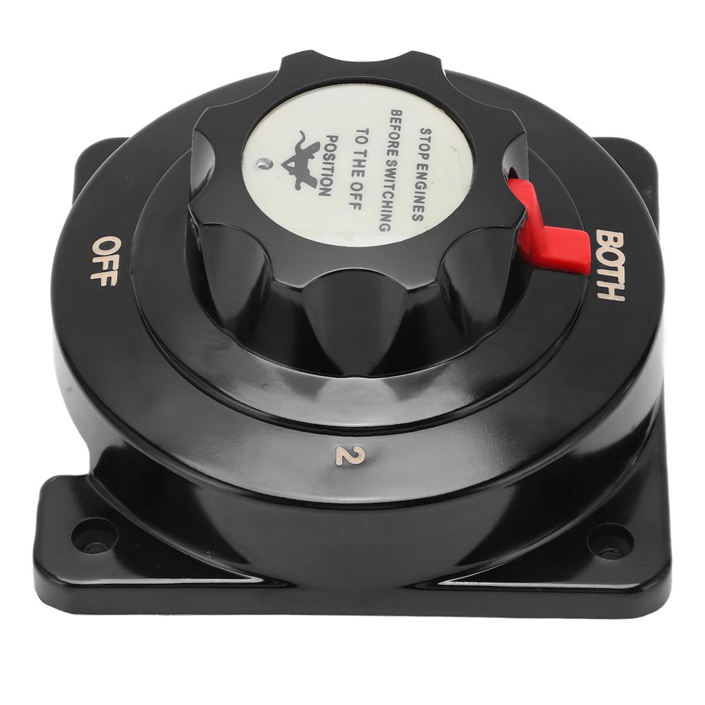 Black 4 Position Heavy Duty Battery Switch 250A Battery Selector Switch DC6‑32V for RV Yacht