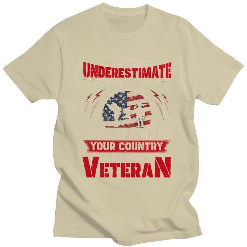 Custom US Navy Veteran T Shirt Men Short Sleeve Veteran Day Patriotic Tshirt Casual Tee Tops Pure Cotton Slim Fit Tshirt