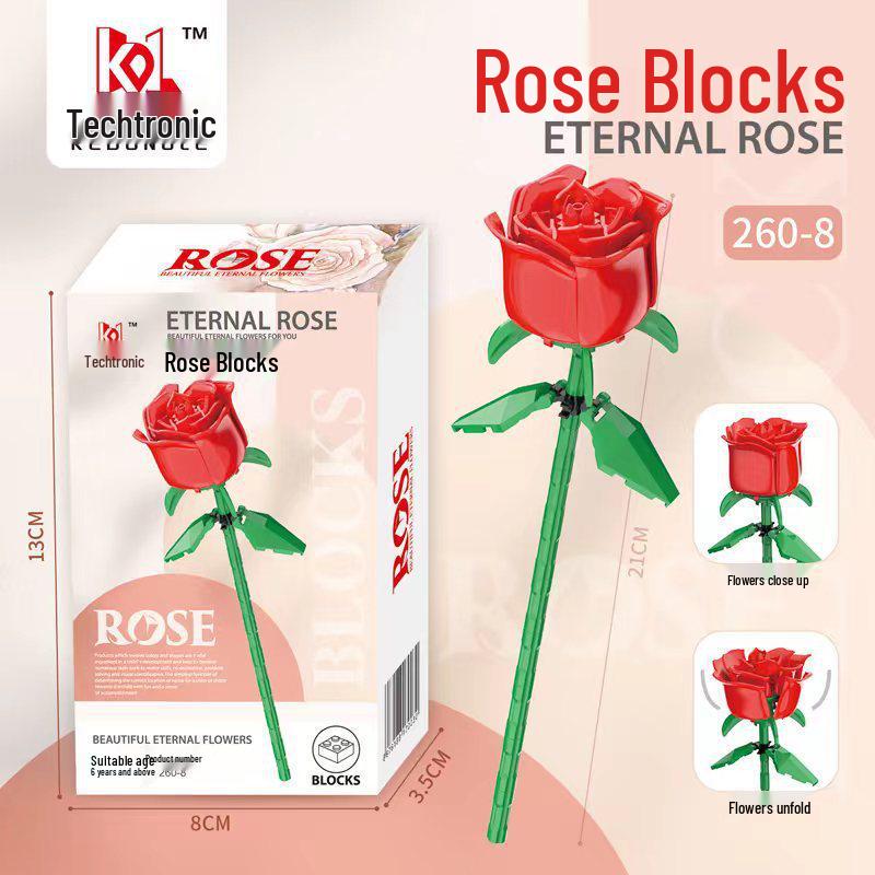 Compatible Lego Eternal Flower Valentine's Day & Teacher's Day Rose Puzzle Building Toy Set