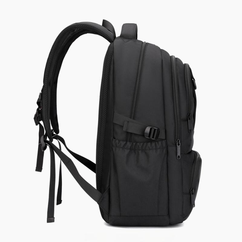 New Casual Large Capacity Multi-compartment Men's Backpack Simple Solid Color Primary School Students School Bag Lightweight Nylon Waterproof Rucksack