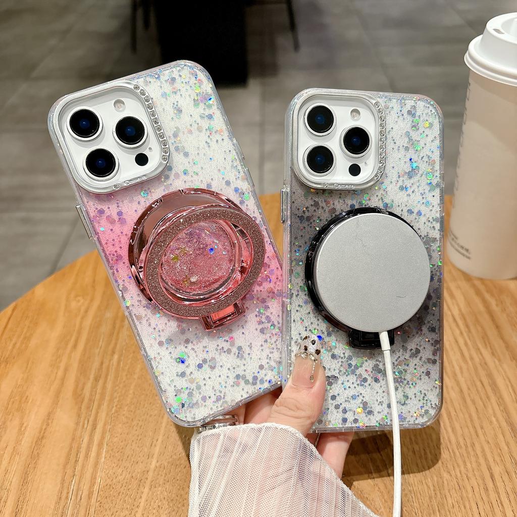 Kreativer High-End Sternenhimmel-Glitzer ist geeignet für iPhone16 Handyhüllen und Apple 15promax Sandständer-Schutzhüllen