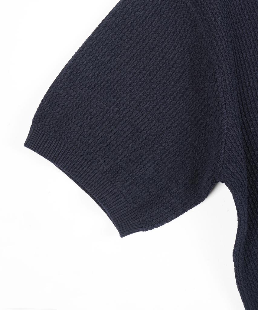 BIRBANTE Summer Washable Essential Collared Knit - Dark Navy