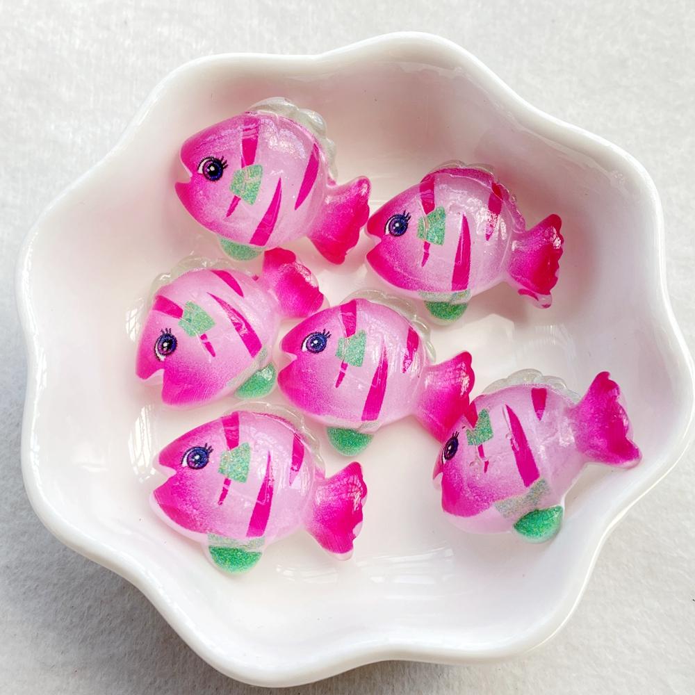

10pcs Cute Colored Crab, Starfish, Octopus, Series Resin Doll Crafts Flat Bottom Corner Jewelry Making Hair Accessories