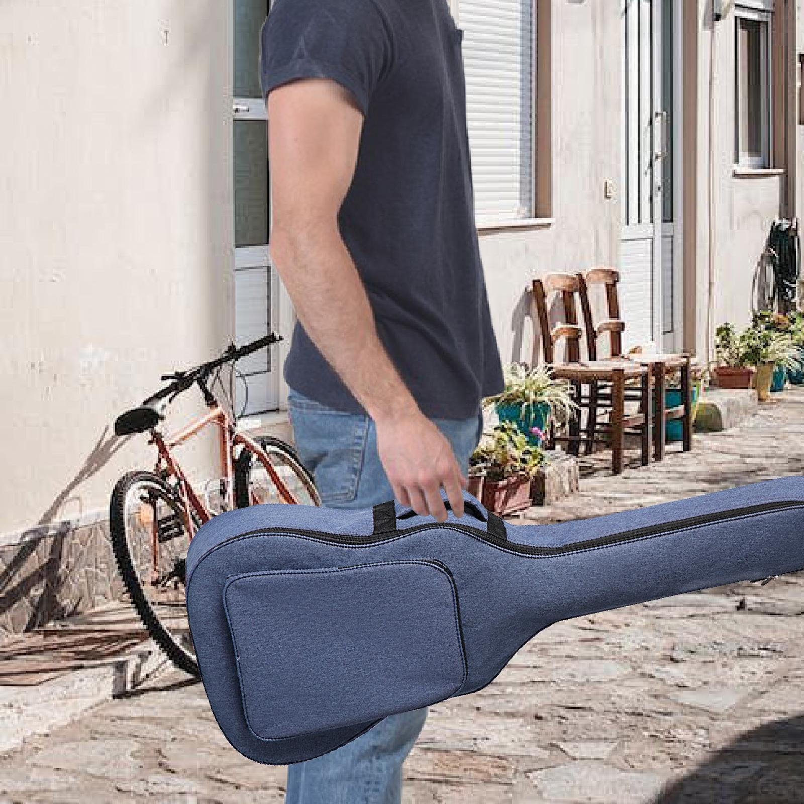 

Рюкзак для гитары Двойная сумка через плечо Акустическая легкая износостойкая практичная синий