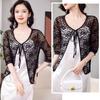Breathable Summer Women's Cardigan Tie Up Sun Protection Clothing Lightweight Mesh Shawl  for Women